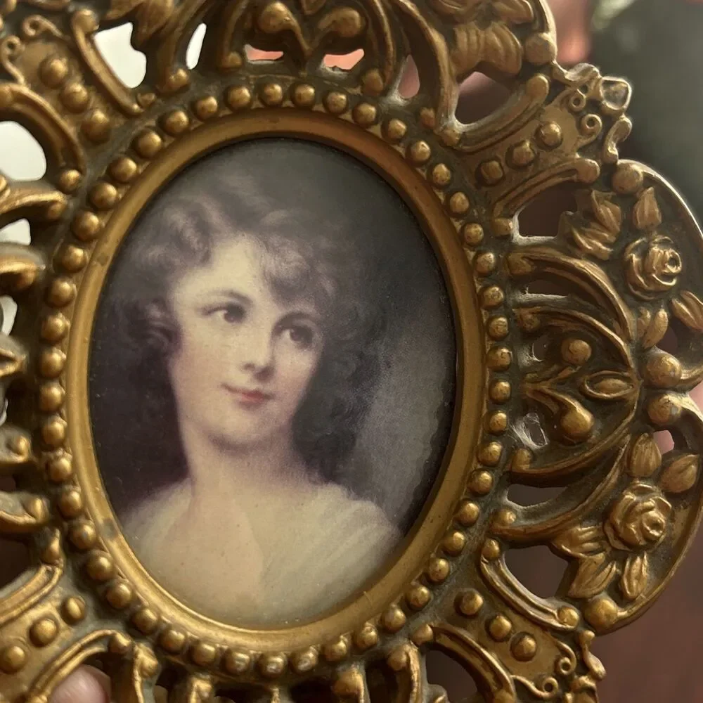 Vintage Cameo Creations Dual Portraits, Convex Glass, Made In France